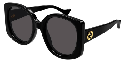 Shop Gucci Gray Oversized Ladies Sunglasses Gg1257s 001 53
