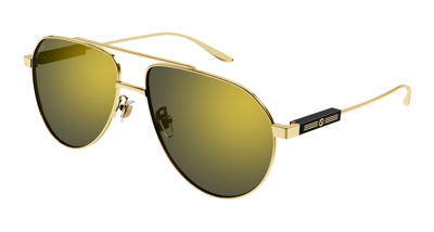 Shop Gucci Yellow Pilot Mens Sunglasses Gg1311s 002 61