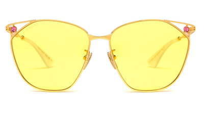Shop Gucci Yellow Cat Eye Ladies Sunglasses Gg1375sa 002 62