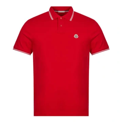 Shop Moncler Red Polo Shirt