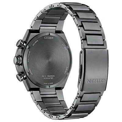 Pre-owned Citizen Attesa Ca0835-61h Black Eco-drive Titanium Chrono Men's Watch In Box