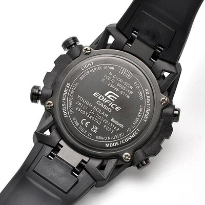Pre-owned Casio Edifice Ecb-2000ypb-1ajf Bk Sospensione Bluetooth Analog Digital Men Watch