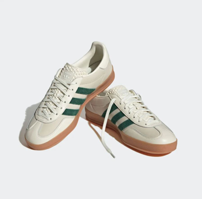Pre-owned Adidas X Emmi Gazelle Indoor Off White Dark Green Id2567 Men  Sneakers