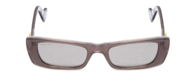 Pre-owned Gucci Gg0516s Womens Sunglasses In Grey Marble White Mother Of Pearl/silver 52mm
