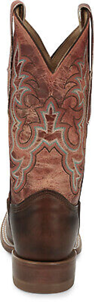 Pre-owned Justin Boots Justin 11in Womens Amber Orange Dusty Leather Cowboy Boots