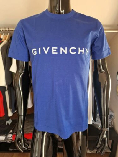 Pre-owned Givenchy Archetype Slim Fit T-shirt In Cotton In Blue