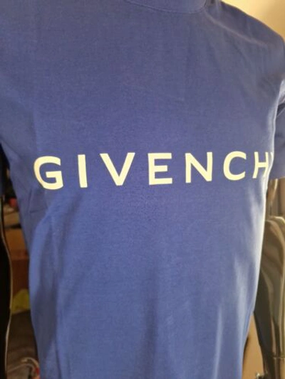 Pre-owned Givenchy Archetype Slim Fit T-shirt In Cotton In Blue