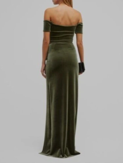 Pre-owned Chiara Boni La Petite Robe $1090  Women's Green Off Shoulder Dress Size 12