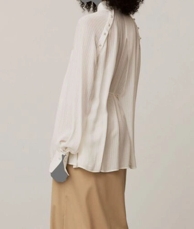 Pre-owned Palmer Harding $789  Women's White Long-sleeve Button Up Blouse Top Size Uk10/us4