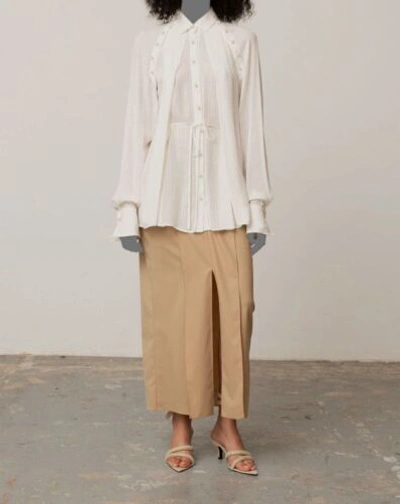 Pre-owned Palmer Harding $789  Women's White Long-sleeve Button Up Blouse Top Size Uk10/us4