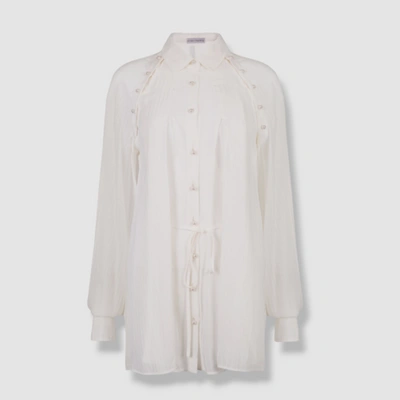Pre-owned Palmer Harding $789  Women's White Long-sleeve Button Up Blouse Top Size Uk10/us4