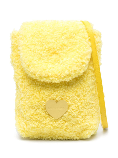 Shop Monnalisa Heart-motif Shoulder Bag In Yellow
