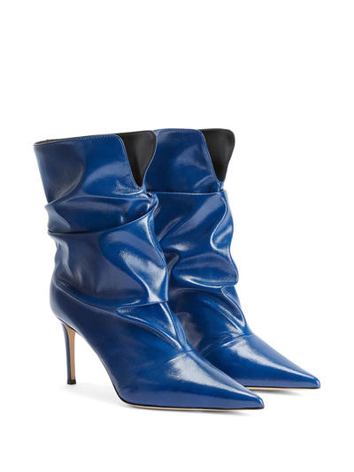 Shop Giuseppe Zanotti Yunah 85mm Slouchy Boots In Blue