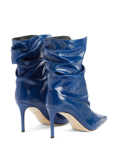 Shop Giuseppe Zanotti Yunah 85mm Slouchy Boots In Blue