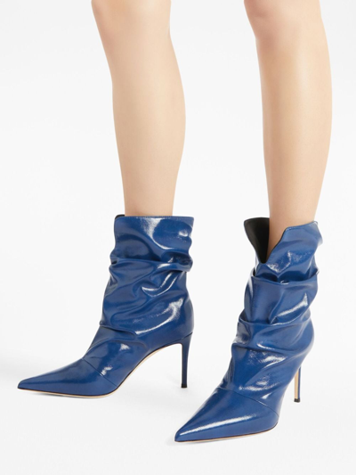 Shop Giuseppe Zanotti Yunah 85mm Slouchy Boots In Blue