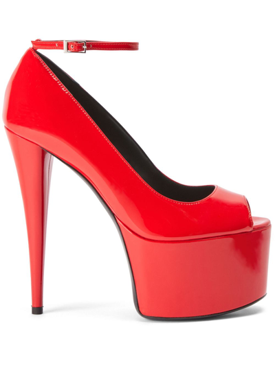 Shop Giuseppe Zanotti Aida 150mm Patent-finish Pumps In Red