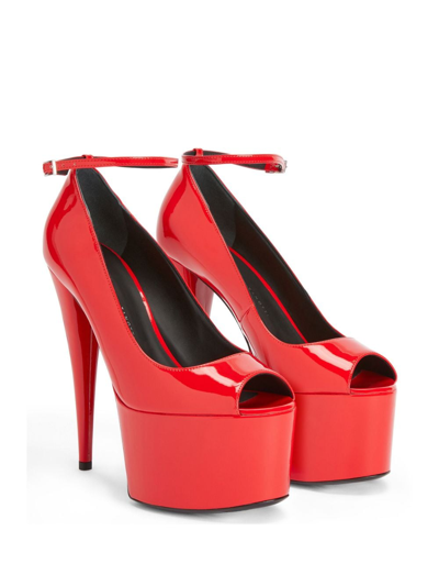 Shop Giuseppe Zanotti Aida 150mm Patent-finish Pumps In Red