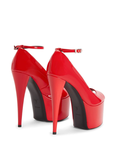 Shop Giuseppe Zanotti Aida 150mm Patent-finish Pumps In Red