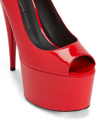 Shop Giuseppe Zanotti Aida 150mm Patent-finish Pumps In Red