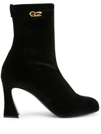 Shop Giuseppe Zanotti Alethaa 90mm Ankle Leather Boots In Black