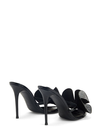 Shop Giuseppe Zanotti Crystal-embellished Appliqué-detail Mules In Black