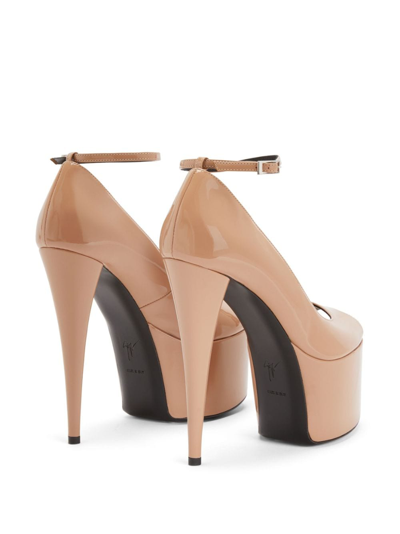 Giuseppe Zanotti Aida 105mm Patent-finish Pumps In Neutrals