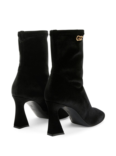 Shop Giuseppe Zanotti Alethaa 90mm Ankle Leather Boots In Black