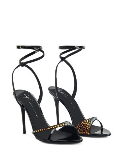 Shop Giuseppe Zanotti Bellha 105mm Crystal-embellished Sandals In Black