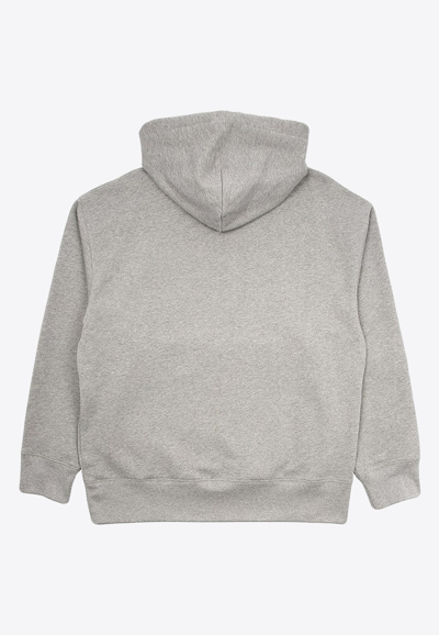 Shop Acne Studios Face Logo Hooded Sweatshirt In Gray