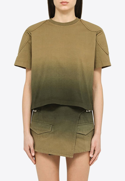 Shop Dion Lee Faded Crewneck T-shirt In Green