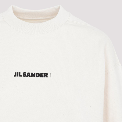 Shop Jil Sander Cotton Sweatshirt In Nude &amp; Neutrals