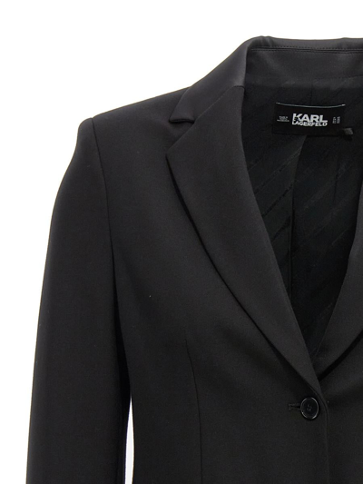 Shop Karl Lagerfeld 'punto' Single Breast Blazer In Black