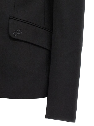 Shop Karl Lagerfeld 'punto' Single Breast Blazer In Black