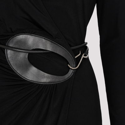 Shop Tom Ford Jersey Wrap Midi Dress In Black