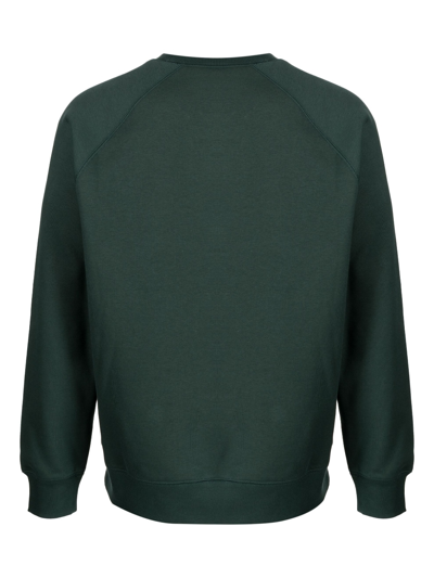 Shop Carhartt Logo Cotton Blend Sweatshirt In Green