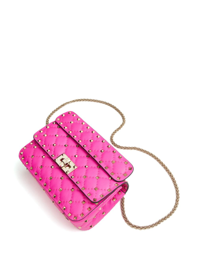 Shop Valentino Rockstud Spike Small Leather Shoulder Bag In Pink