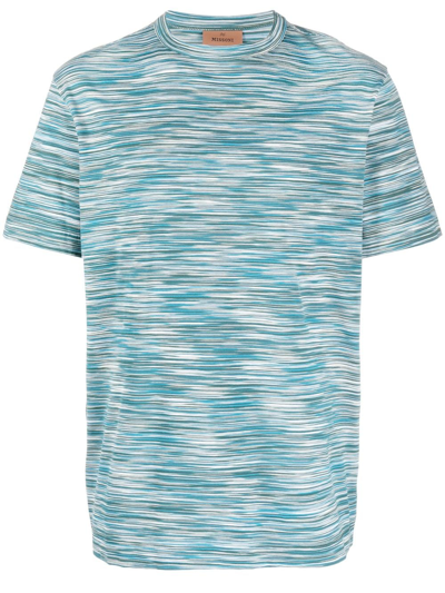 Shop Missoni Space-dyed Cotton T-shirt In Blue