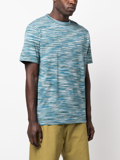 Shop Missoni Space-dyed Cotton T-shirt In Blue