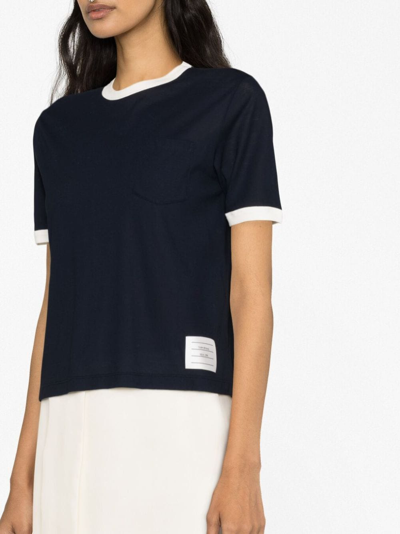 Shop Thom Browne Cotton T-shirt In Blue