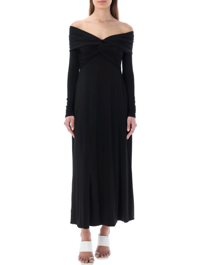 Shop Khaite Cerna Dress In Black