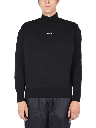 Shop Msgm Sweatshirt With Micro Logo In Black