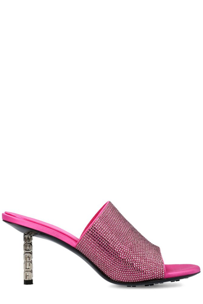 Shop Givenchy All Strass G Cube Mules In Pink