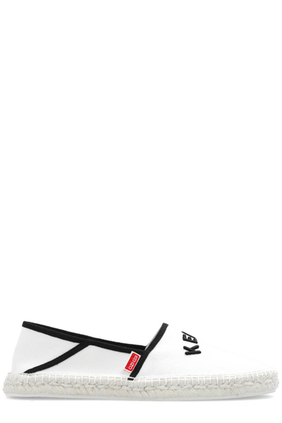 Shop Kenzo Logo Embroidered Espadrilles In White