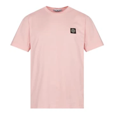 Shop Stone Island Pink Compass Logo T Shirt