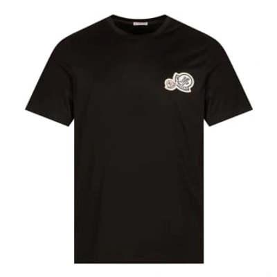 Shop Moncler Black Double Logo T Shirt