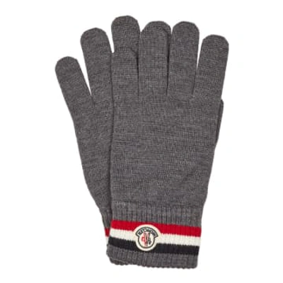 Shop Moncler Grey Stripe Gloves