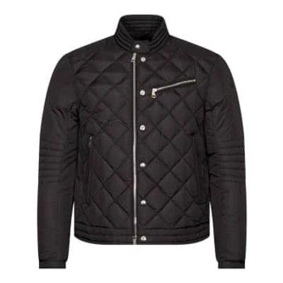 Shop Moncler Black Vulpie Biker Jacket
