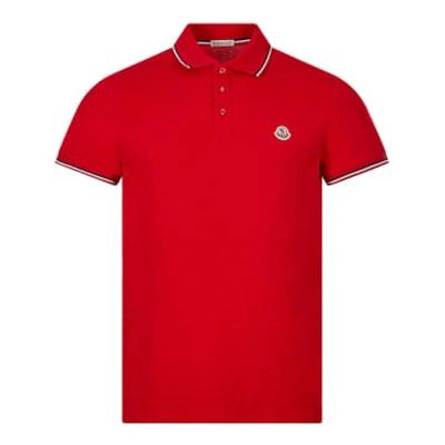 Shop Moncler Red Twin Tip Polo Shirt