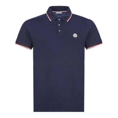 Shop Moncler Navy Polo Shirt In Blue
