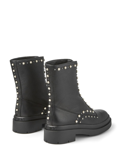 Jimmy Choo Nola Crystal-embellished Leather Boots In Black